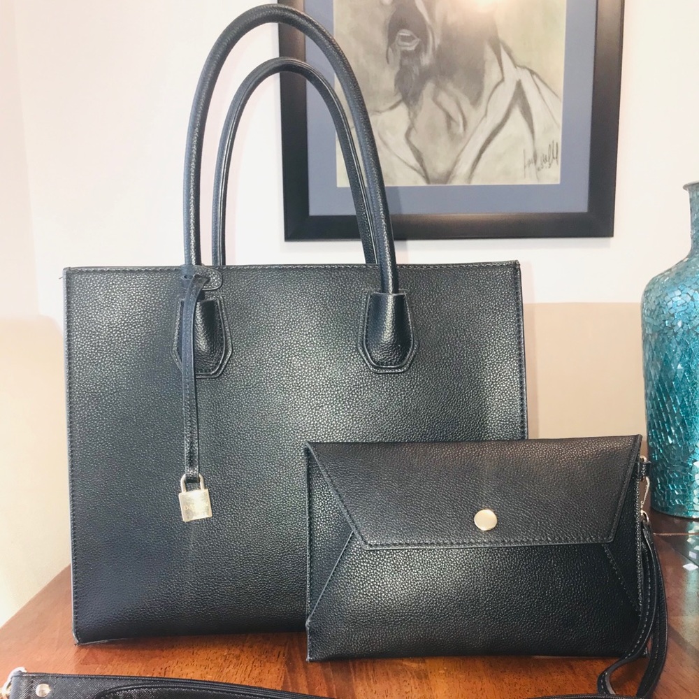 Black crossbody satchel